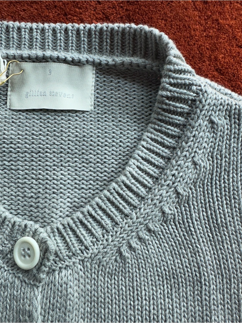 Gillian Stevens Rosemary Cardigan in Pebble - Picture 4 of 11